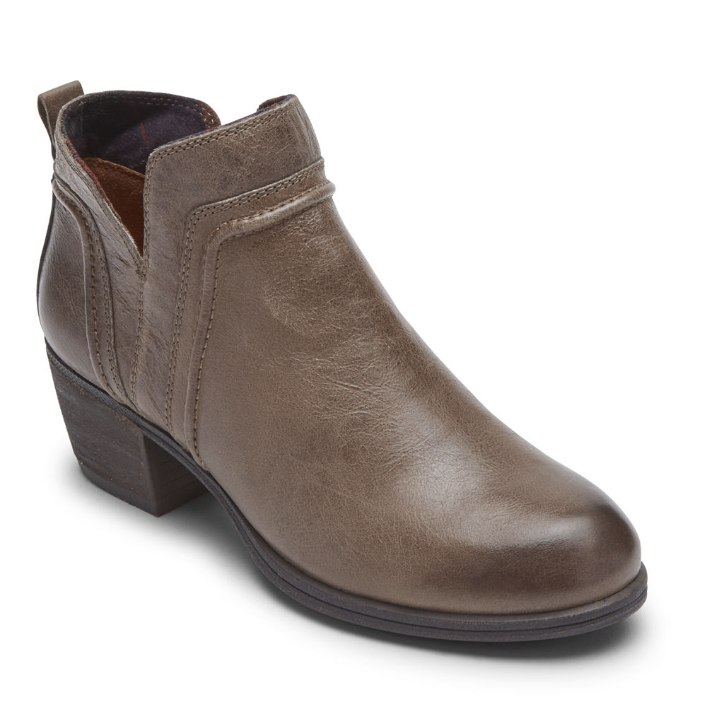 Rockport Booties For Womens Brown - Cobb Hill Anisa V-Cut - WI1705423